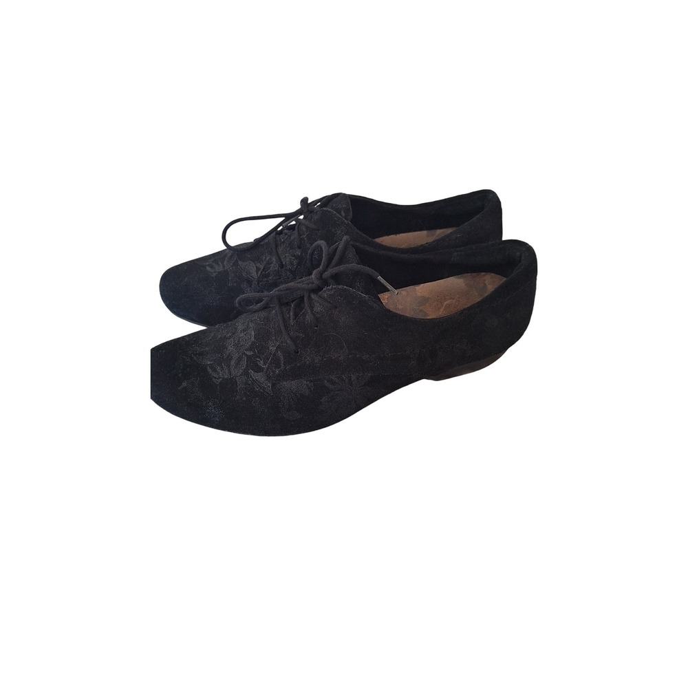 TAOS‎ 'Cobbler' Black Suede Metallic Floral Print Oxfords Shoes Women's Sz. 9 - Picture 7 of 10